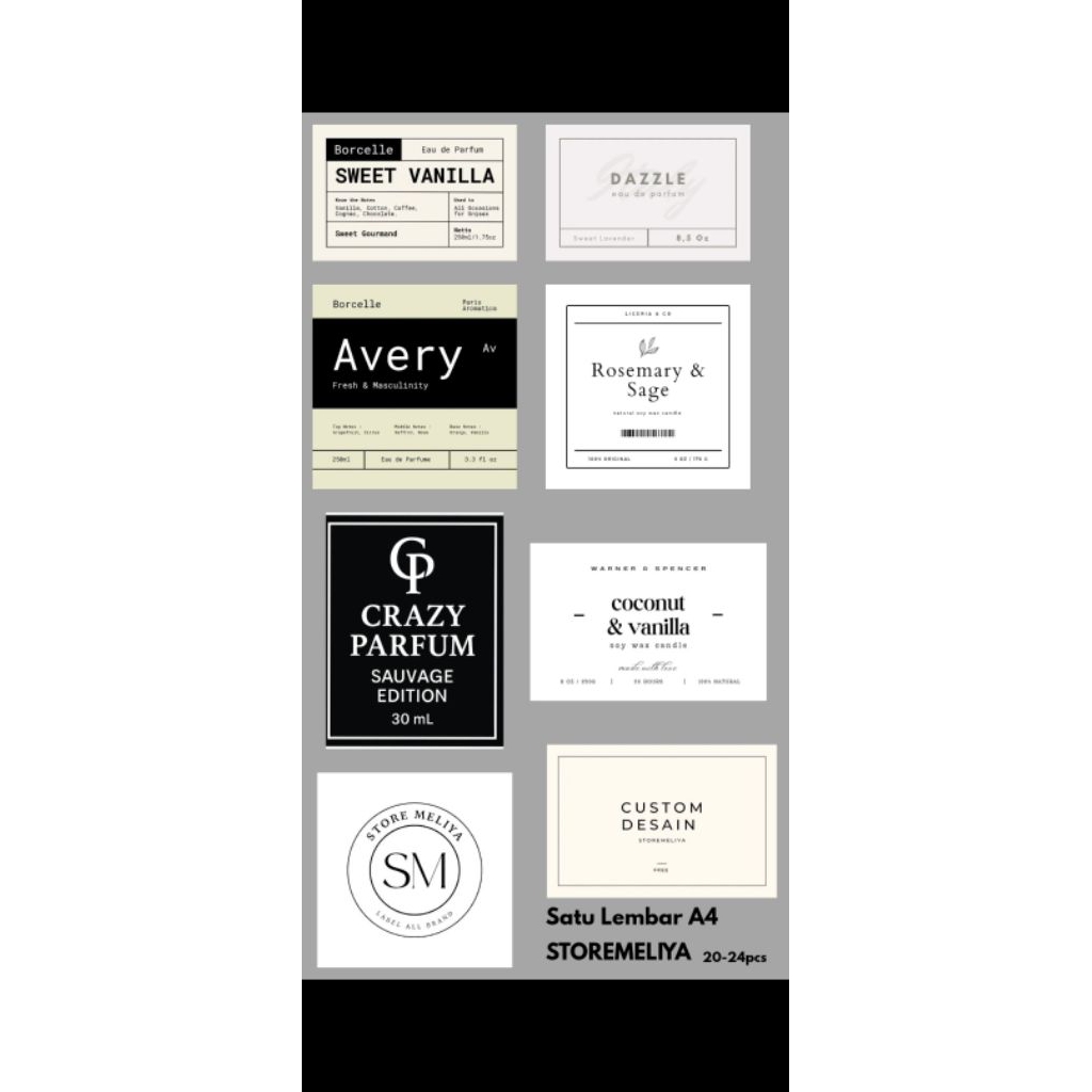 

CUSTOM STIKER ALL BRAND/PARFUM/MINYAK/MAKANAN/DLL