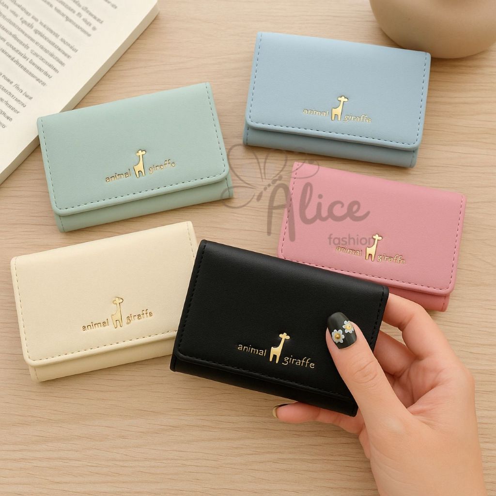 Dompet lipat giraffe Dompet mini lucu Dompet koin Korean