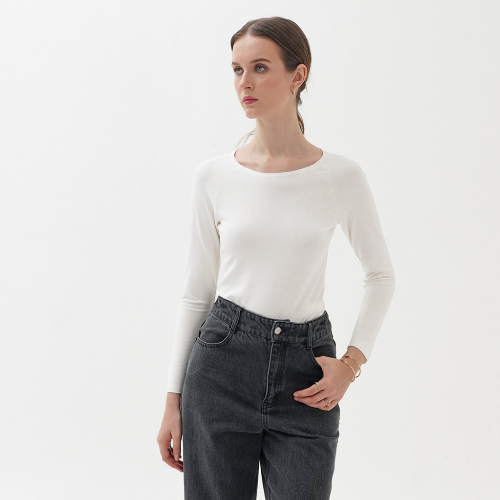 Mississippi Raglan T Shirt Kaos Lengan Panjang LIN000578M Offwhite