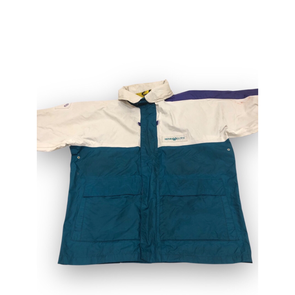 Henri Lloyd Nautique Vintage Color Block OffShore Sailing Jacket Hooded SIZE L