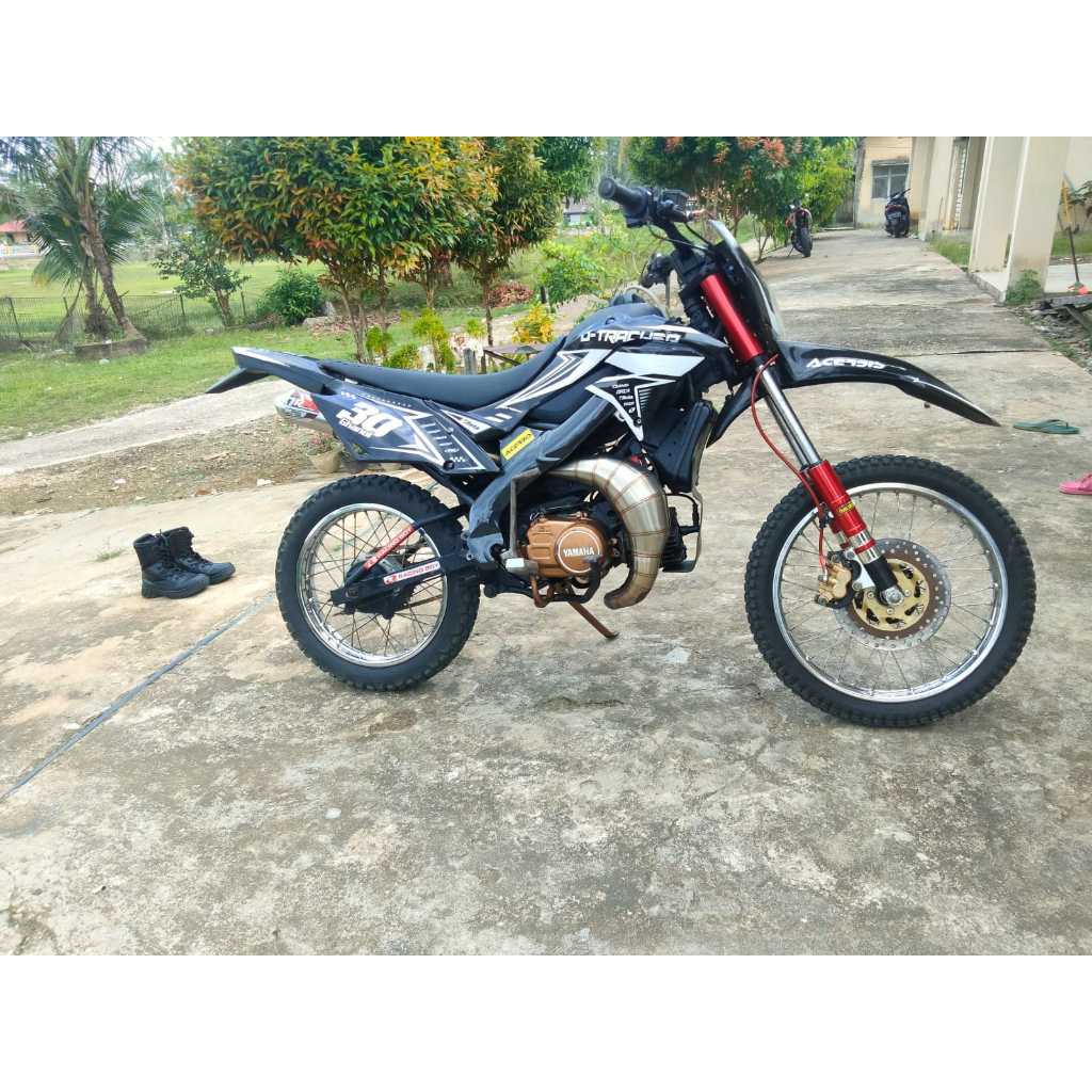 knalpot udang trail fiz r 2tak GTX clear/suara garing gemring