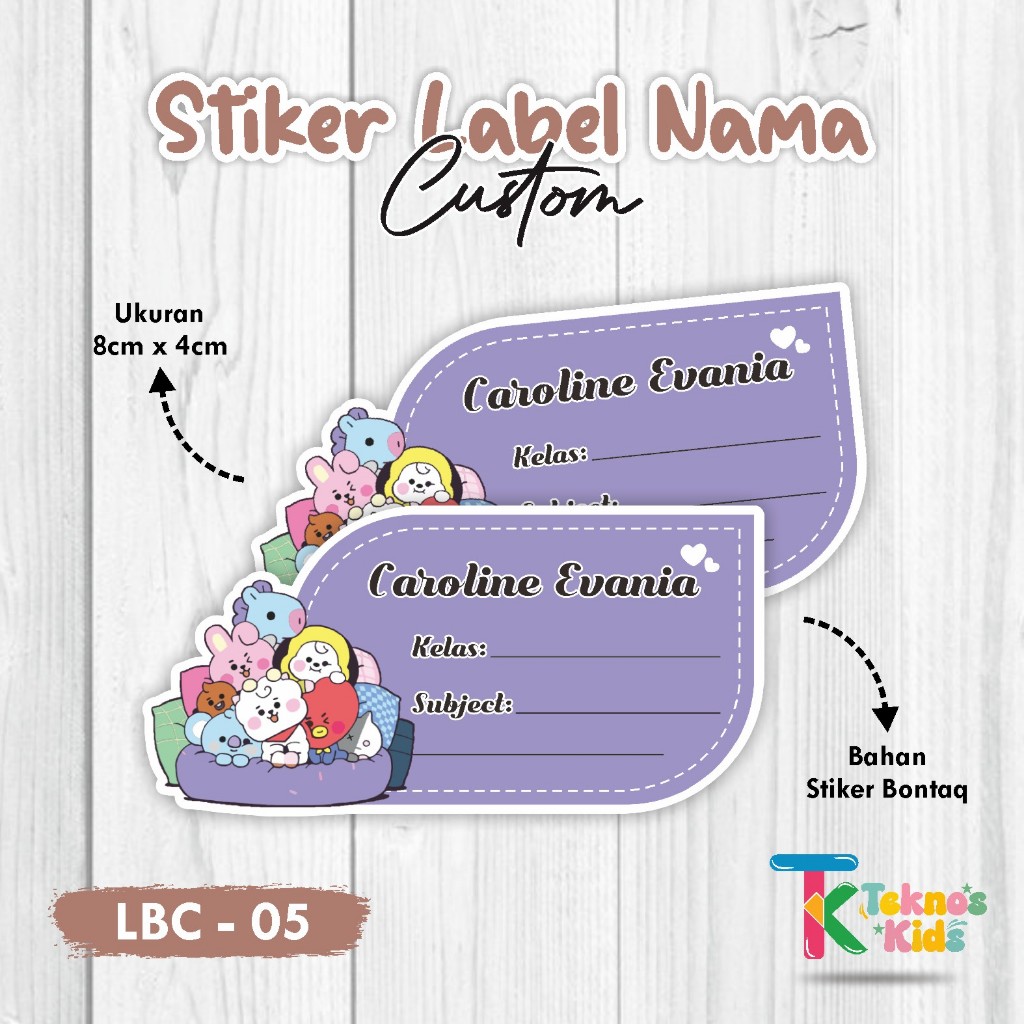 

Stiker Label Buku Sekolah Anak - Stiker Nama Anak Custom - Unik & Lucu