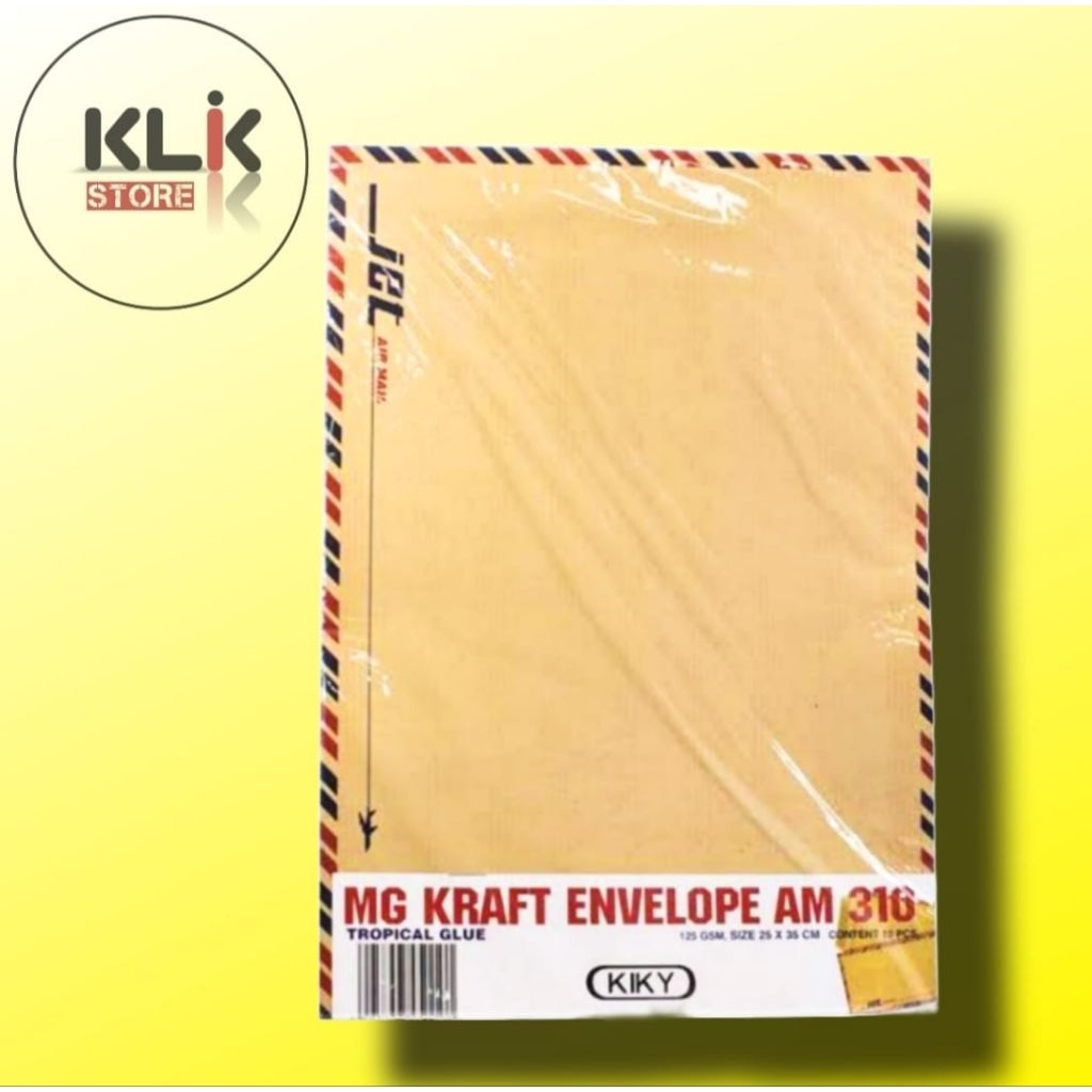 

(Pack / 10 lembar) Amplop Coklat Airmail 310 Kiky 80 Gram / Amplop Tali