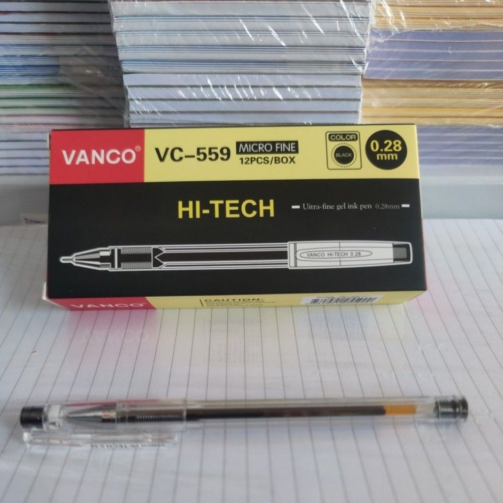 

Bolpen Jel kecil/ Bolpoin Gel/ Bolpen Gel Kecil VANCO VC-559 Tinta 0.28 Haga Murah Grosir