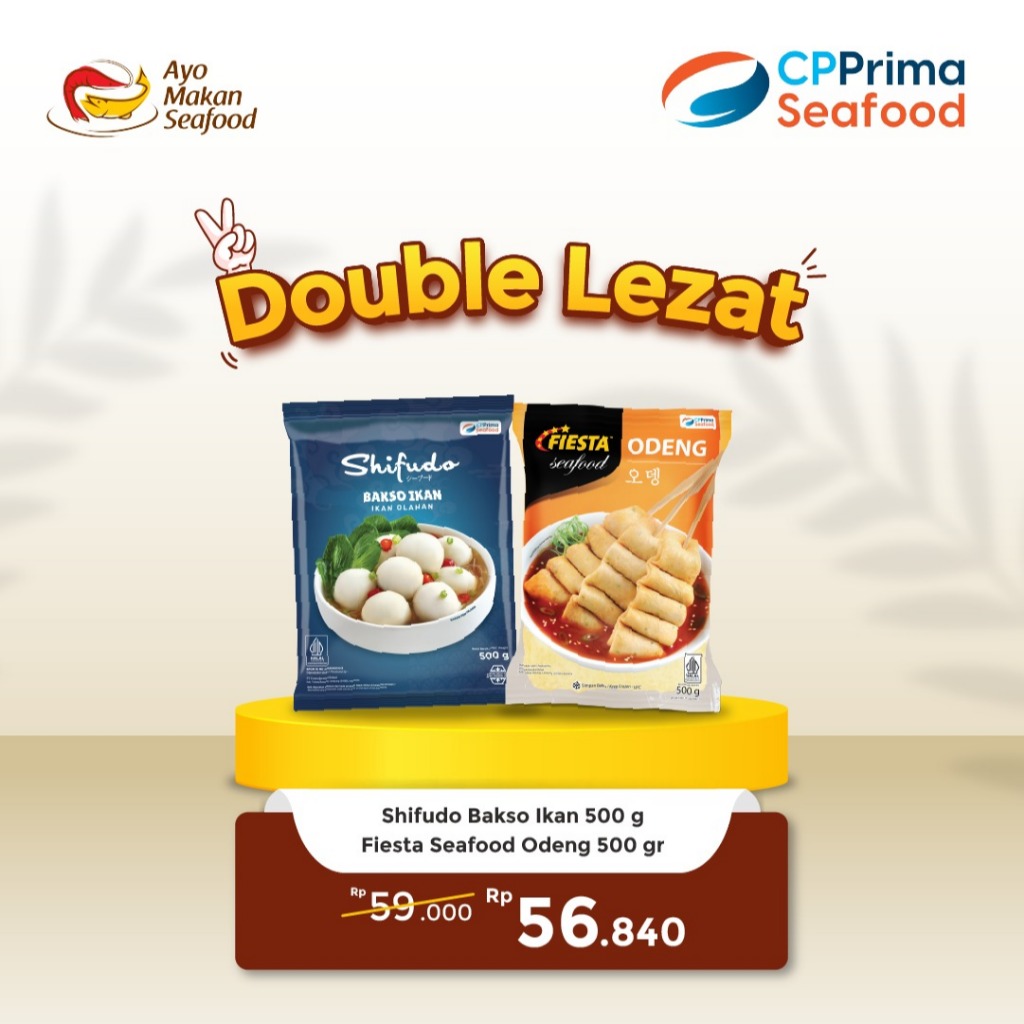 

Double Lezat: Shifudo Bakso Ikan 500g + Fiesta Seafood Odeng 500g