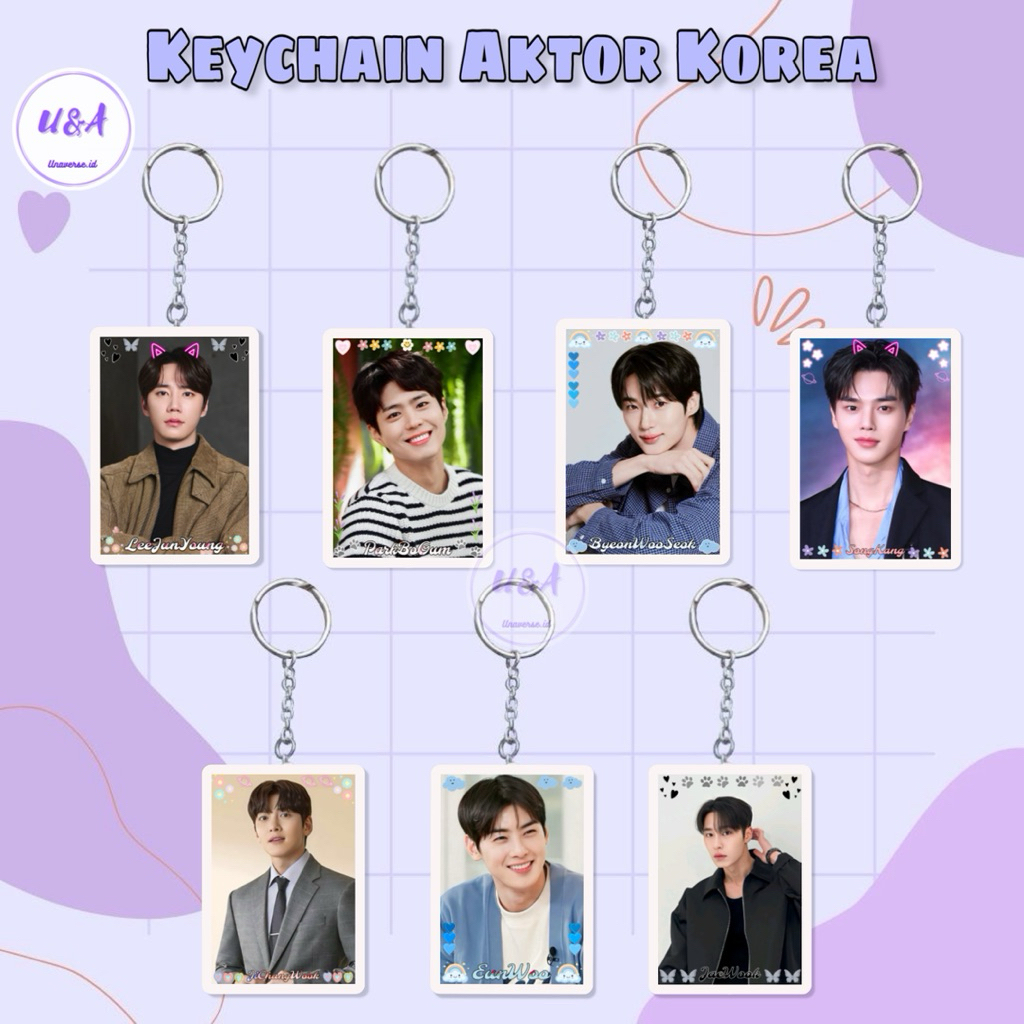 [Unaverse] Gantungan Kunci Aktor Korea Keychain SongKang ByeonWooSeok ChaEunWoo ParkBoGum