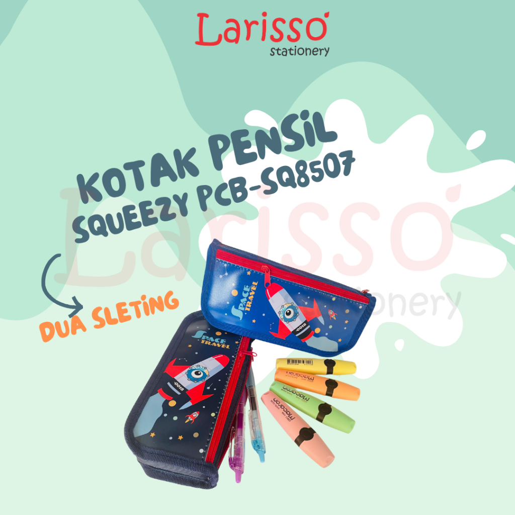 

SQUEEZY - (1pcs) Kotak Pensil/Pencil Case Kain Dual Sleting Squeezy PCB-SQ8507 - per pcs