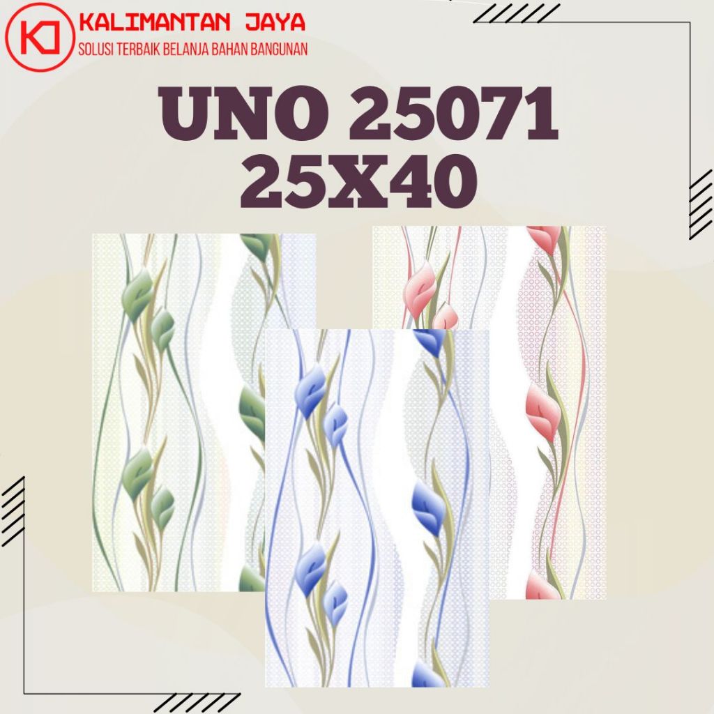 (KHUSUS PENGIRIMAN DALAM KOTA) KERAMIK DINDING UNO 25071 25X40 (HARGA PER DUS)