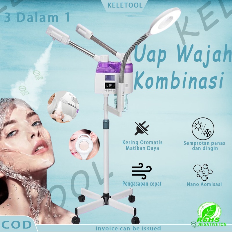 3 in 1 Facial Hot Cold Steam Hidrator perawatan Alat Lampu Pengukus Panas Dingin Penyemprot Pelembab