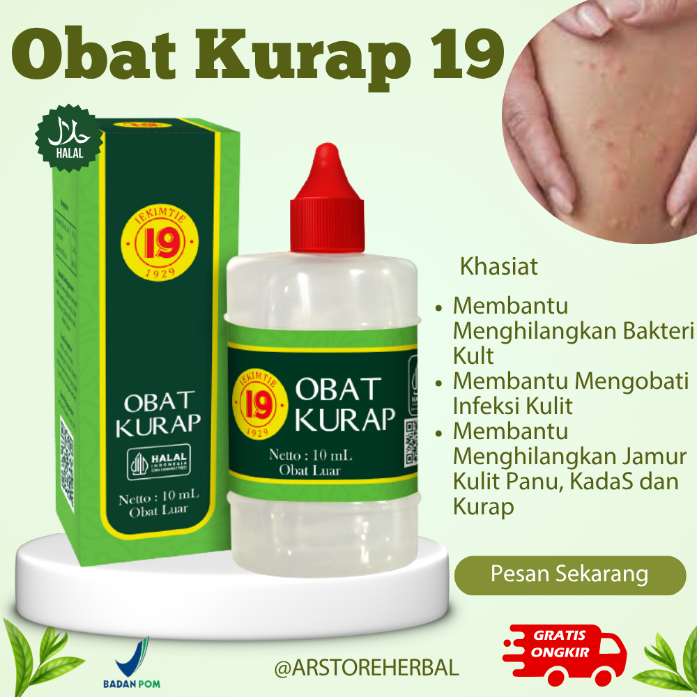 Obat Kurap 19 10ml BPOM Bantu Mengobati Penyakit Jamur Kulit Seperti Panu, Kadas & Kurap