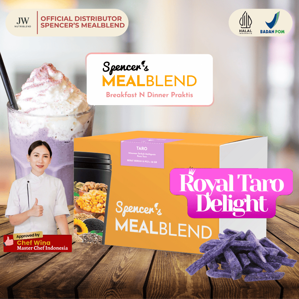

Spencer's MealBlend Royal Taro Delight | Minuman Meal Replacement Tinggi Protein Serat Rendah Gula