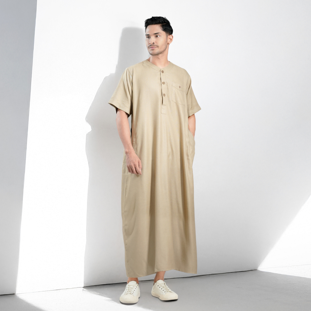 Muslimadani Jubah Dewasa SYAFIQ Gamis Pria Lengan Pendek