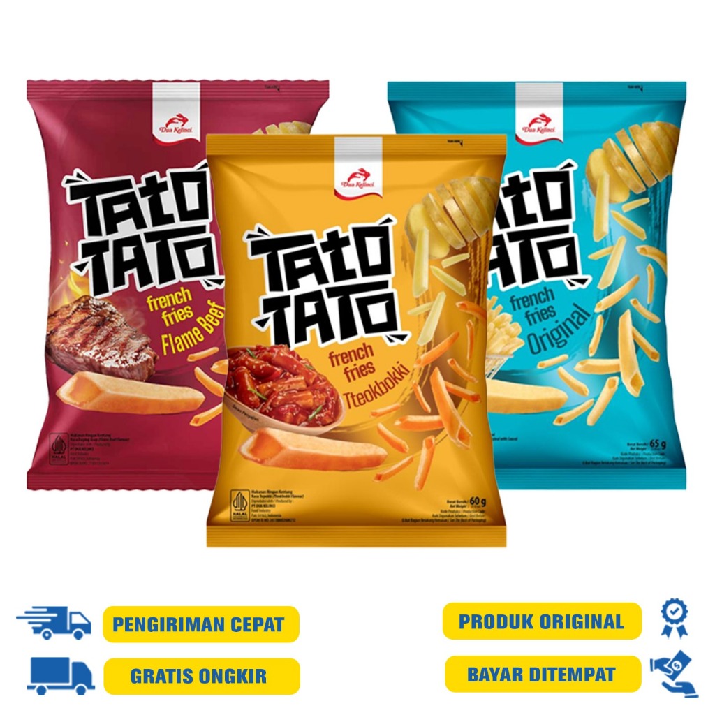 

TATO TATO FRENCH FRIES DUA KELINCI 60 & 65 GR - TEOKBOKI | BEEF | ORIGINAL