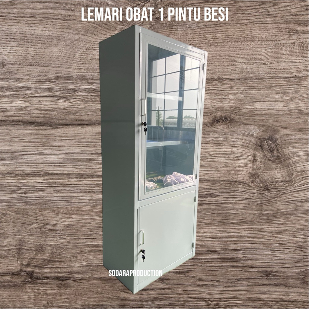 Lemari Obat Instrument Arsip Besi Kaca 1 Pintu | Lemari Arsip Kantor Rumah Sakit Medicial