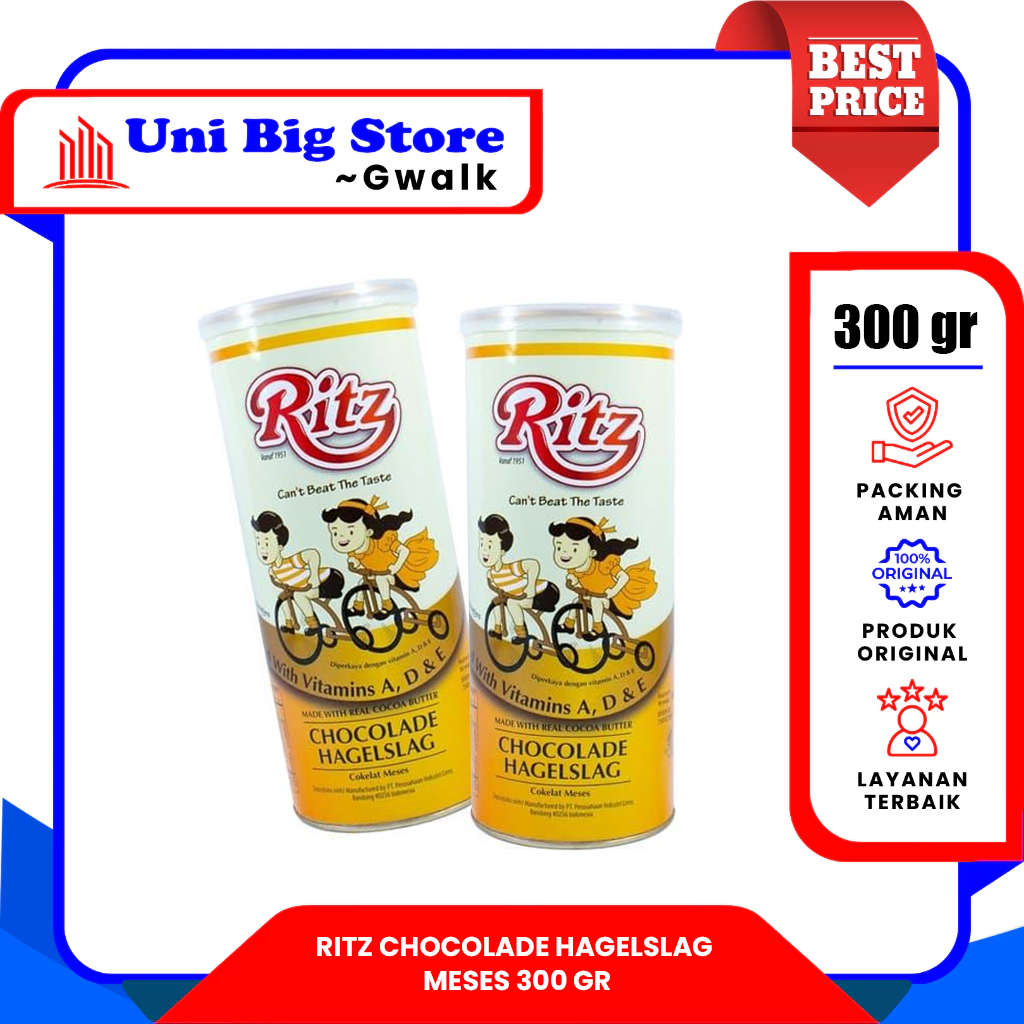 

RITZ MEISES DELICIOUS CHOCOLADE HAGELSLAG MESES COKLAT - 300 gr