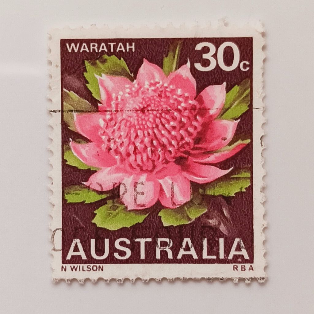 

(AA) Perangko Australia 1968 State Flowers - Waratah (Telopea speciosissima), New South Wales - type I 30 cent Used