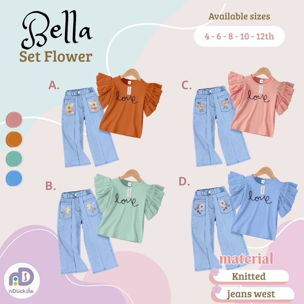 (PO) BELLA SET FLOWER BY NDUCKSHA / SET ANAK GEMAS / SET ANAK LUCU / SET ANAK PREMIUM