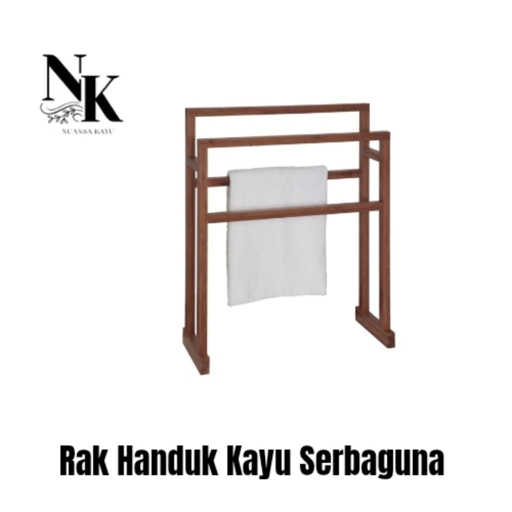Rak handuk Kayu Aesthetick/ Rak Hijab/ Rak Mukenah/ Rak Kayu Serbaguna