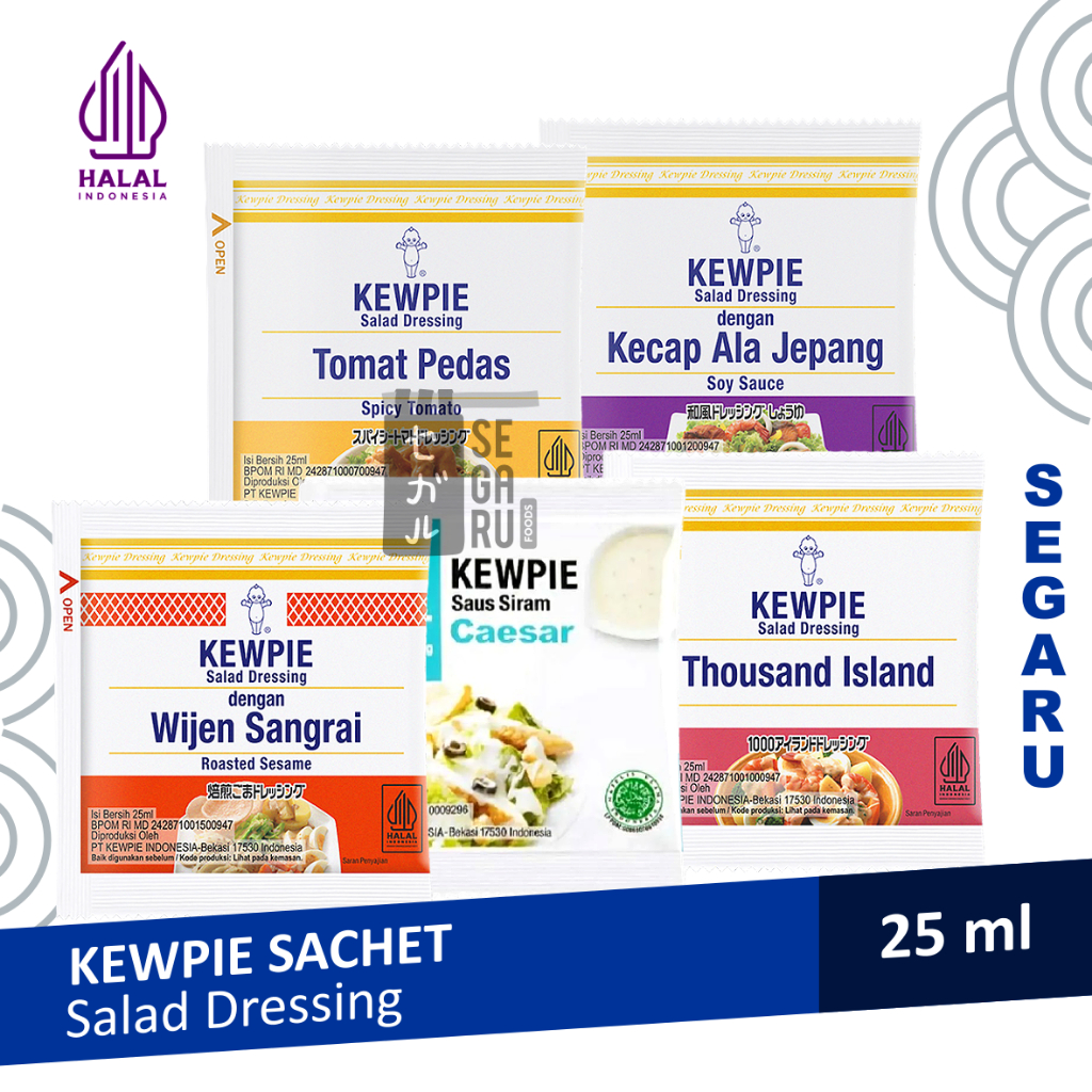 

KEWPIE Salad Dressing Wijen Sangrai, Thousand Island, Tomat Pedas, Mayonaise Sachet