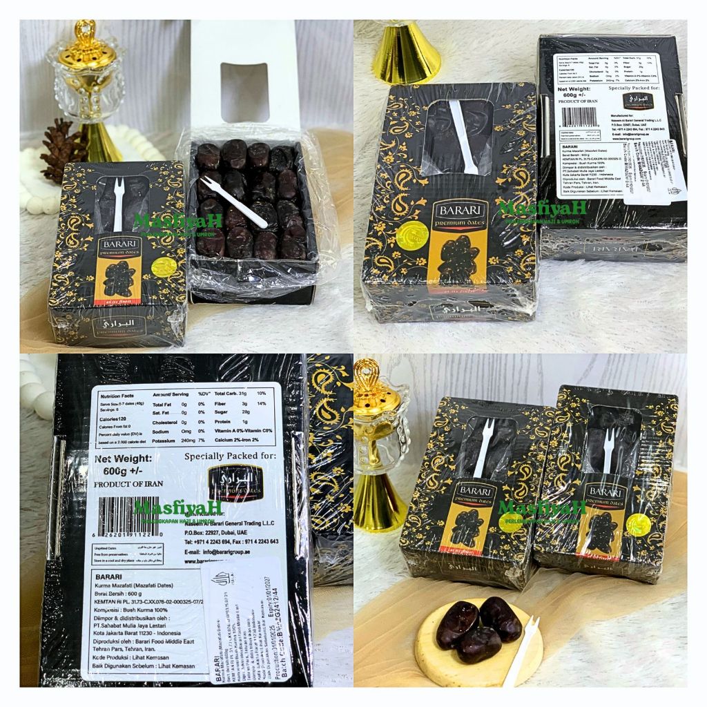 

(FREE PENGAMAN) SEGEL RESMI BERGARANSI | Kurma Bam Barari isi +/- 550 gr Kurma Anggur Barari