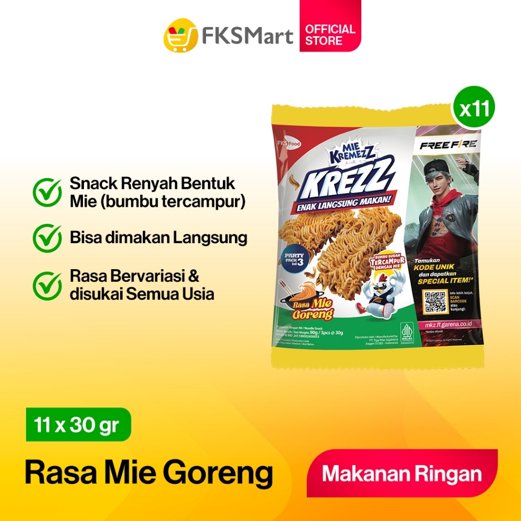 

Mie Kremezz (Krezz) Mie Goreng 30gr x 11pcs