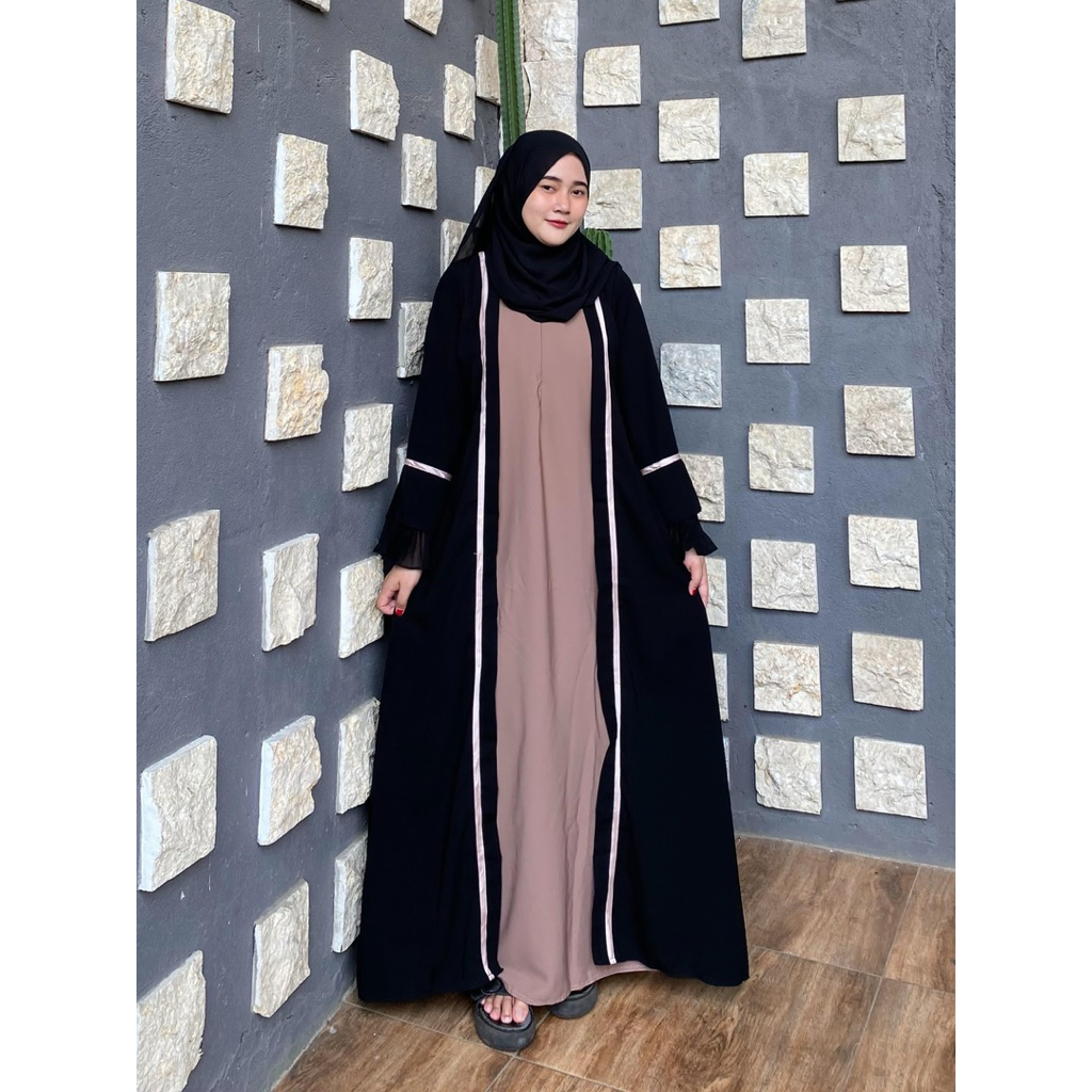 Abaya Fitri Rompi By Toko Laris Hitam Jettblack