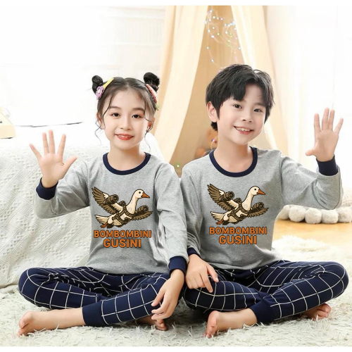 Dealshop Baju Tidur Anak Untuk Umur 1 - 10 Tahun Motif Bombombini Gusini/ Setelan Anak Laki - Laki /
