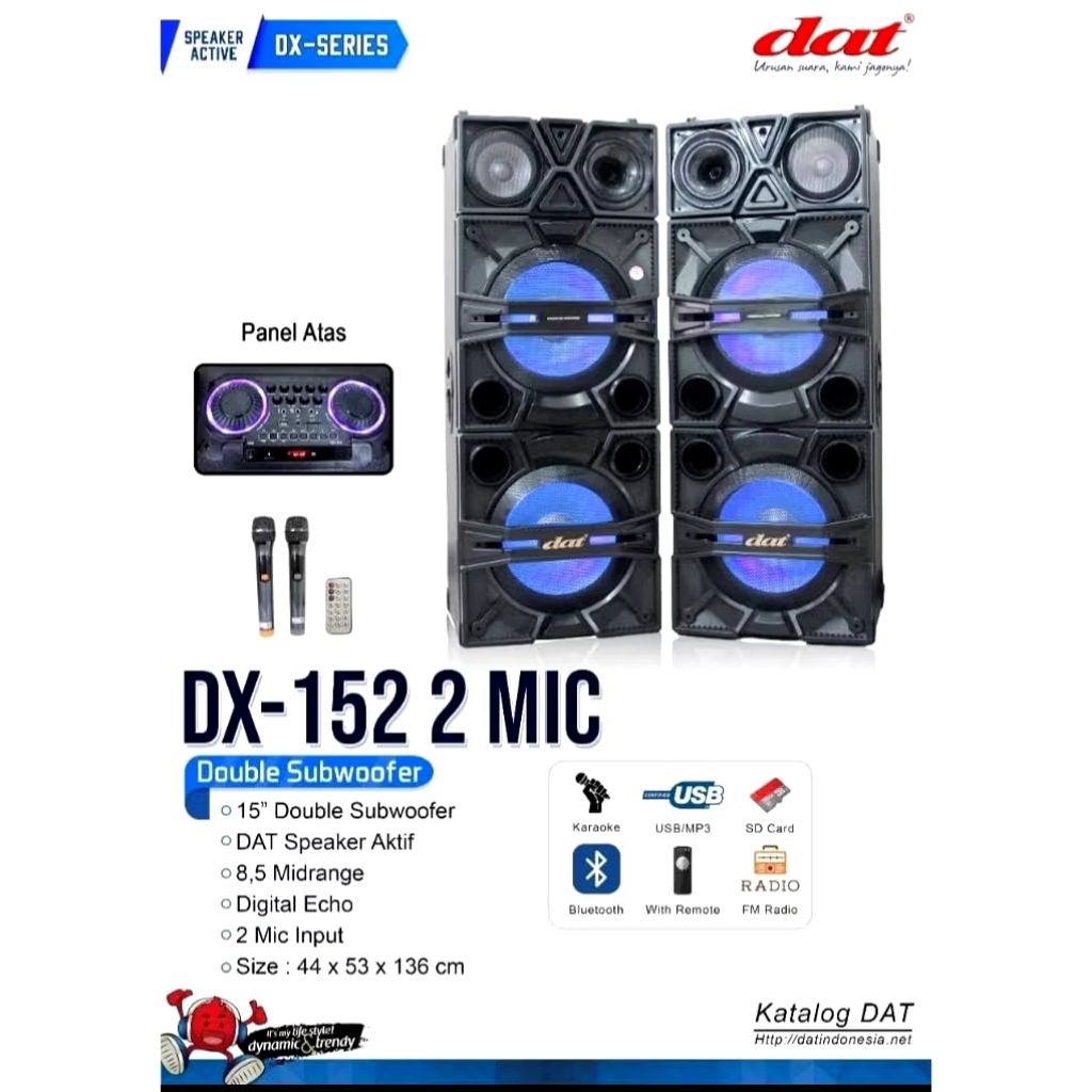 DAT Speaker Active 15" inch Double DX-152 Mic