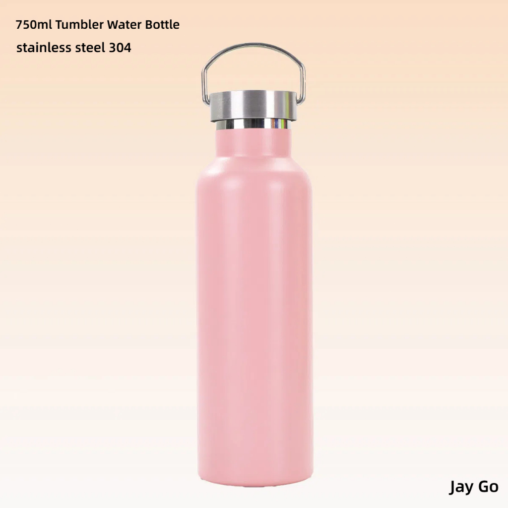 JayGo Double Wall Stainless Steel Botol Minum Thermos Kopi Teh 750 ml Metal Handle Lid Insulated