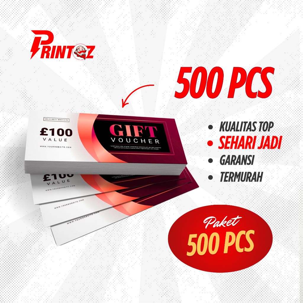 

Cetak Voucher Ukuran 14 x 6 Paket 500 Cetak Kupon Voucher Makanan Voucher Minuman Custom UMKM