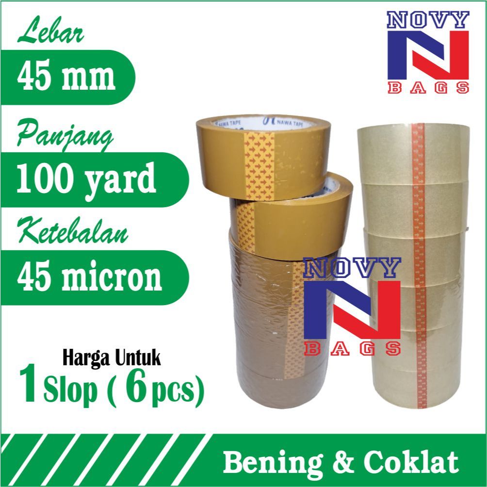 

CTK031 LAKBAN 100 YARD MURAH & KUAT, LAKBAN BENING & LAKBAN COKLAT PANJANG 100 YARD 6 PCS