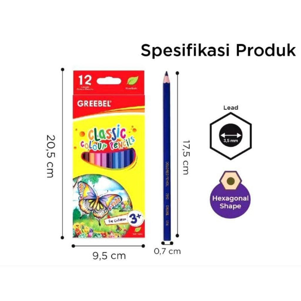 

Pensil Warna Greebel 12 Warna Panjang