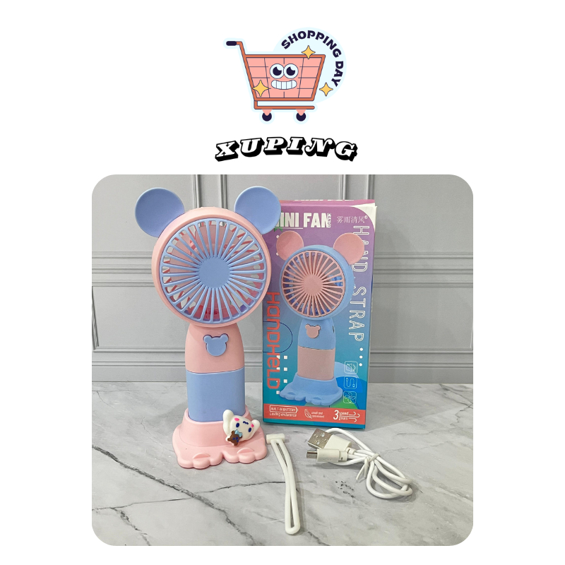 Kipas Angin Mini Portable Karakter Lucu USB Rechargeable / Kipas USB Kipas Portable Free Kabel USB