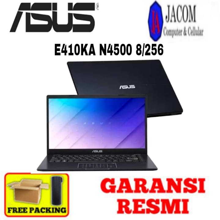 LAPTOP ASUS E410KA N4500/8/256 BLACK ORIGINAL GARANSI RESMI