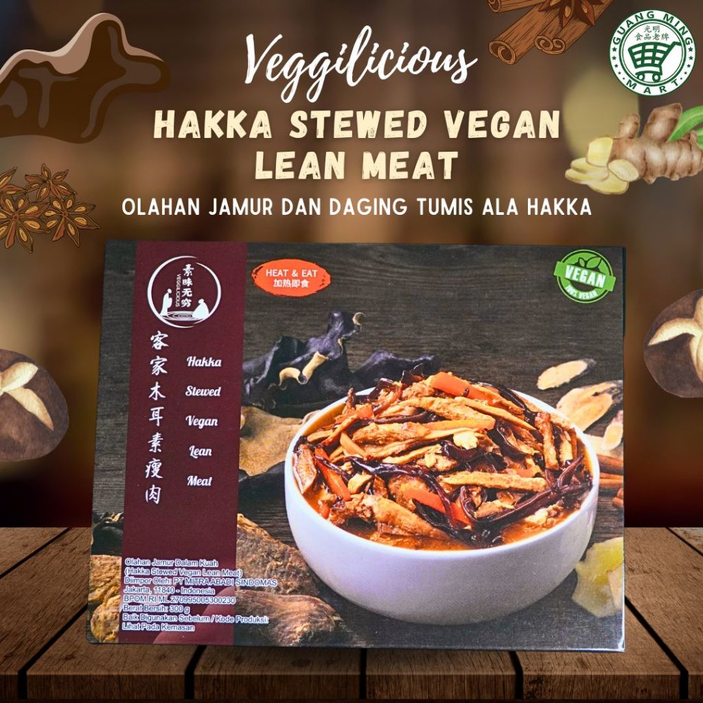 

Veggilicious Heat and Eat Hakka Stewed Vegan Lean Meat (Olahan Jamur dan Daging Tumis Ala Hakka)