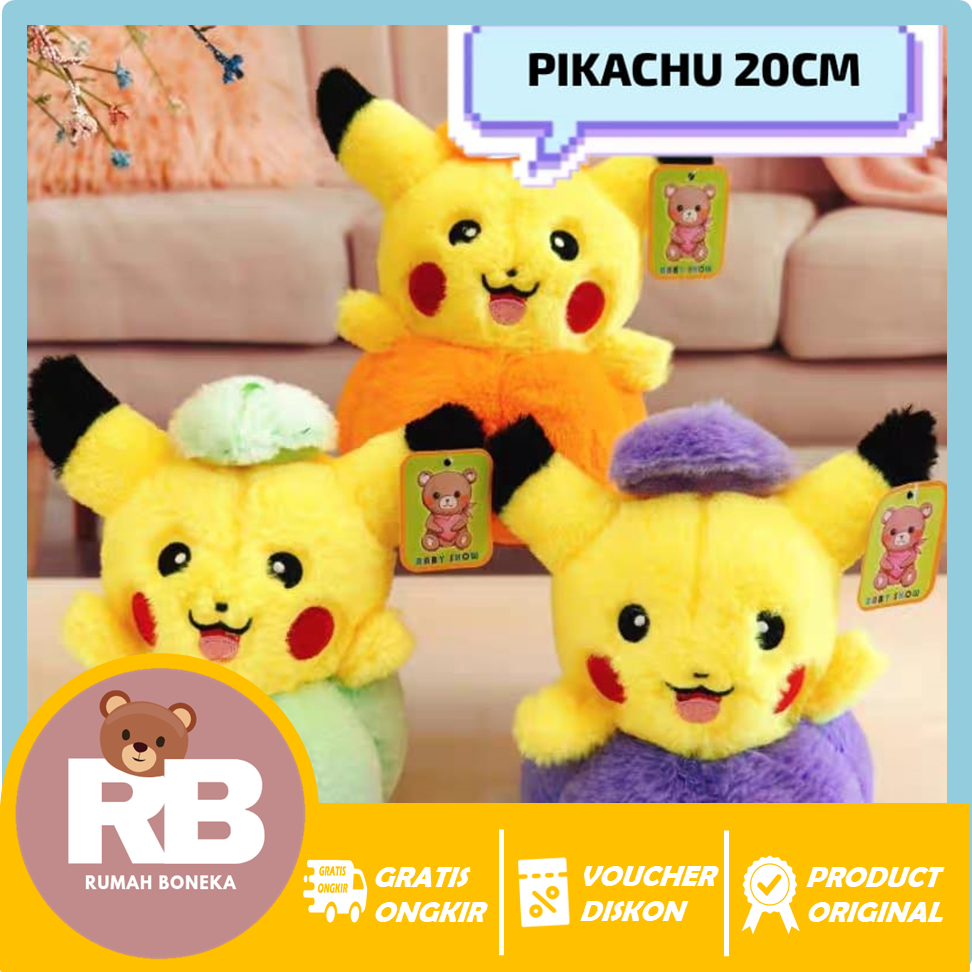 B0011 - Boneka Pikachu / Pikachu Pokemon / Boneka Pokemon / Pikachu Halloween / Boneka Halloween