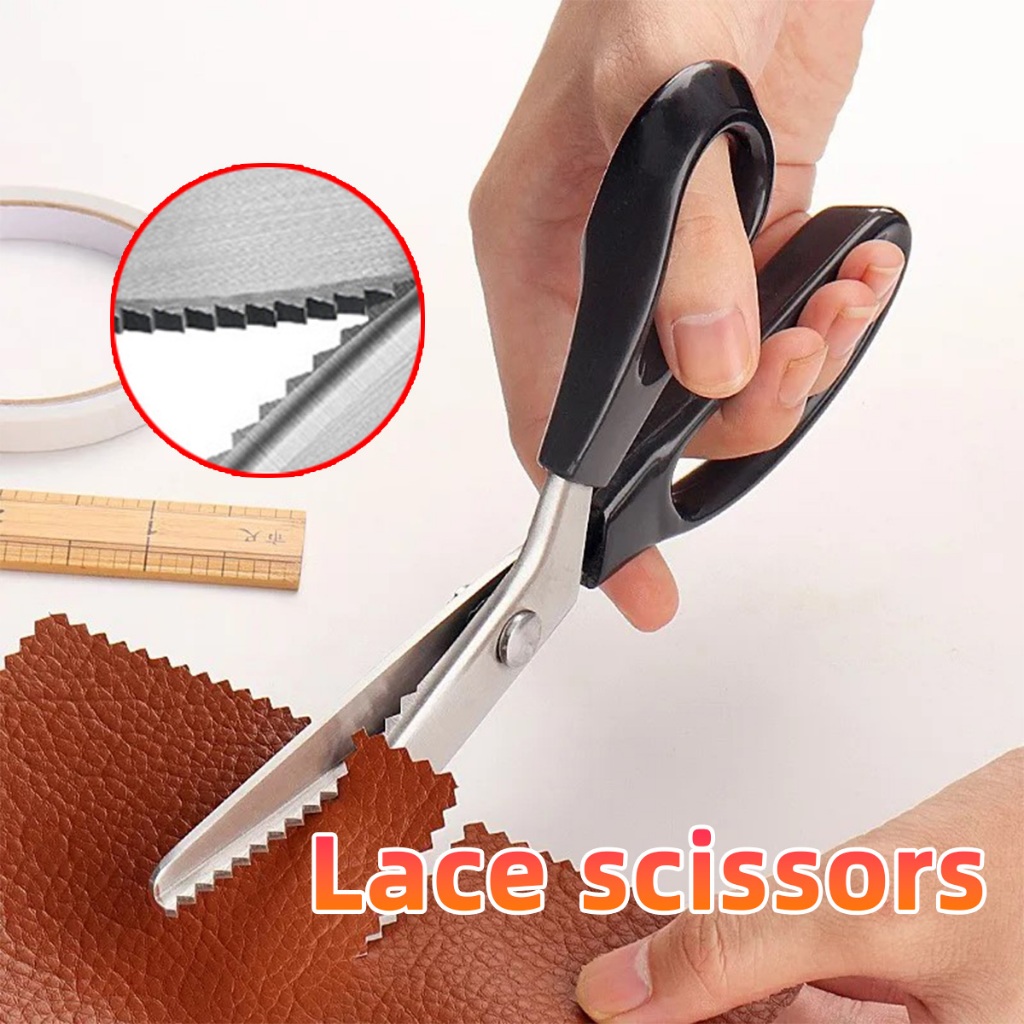 

Gunting gerigi zigzag 9inch Gunting gelombang kain Gunting renda baja tahan karat