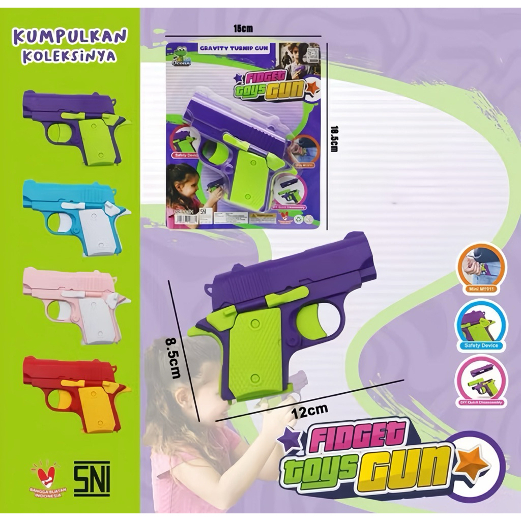Fidget GUN OCT 8181 Mainan Pistol Anak Laki Laki Perempuan Fidget Toys GUN