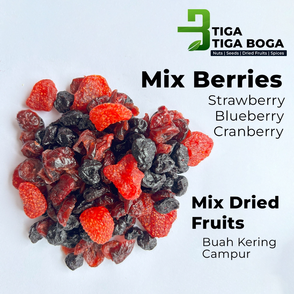 

Mix Berries 250 Gram / Mix Dried Fruits Campuran Buah Kering Strawberry Cranberry Blueberry