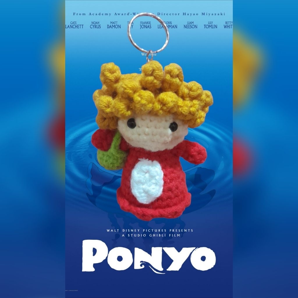 gantungan kunci rajut ponyo