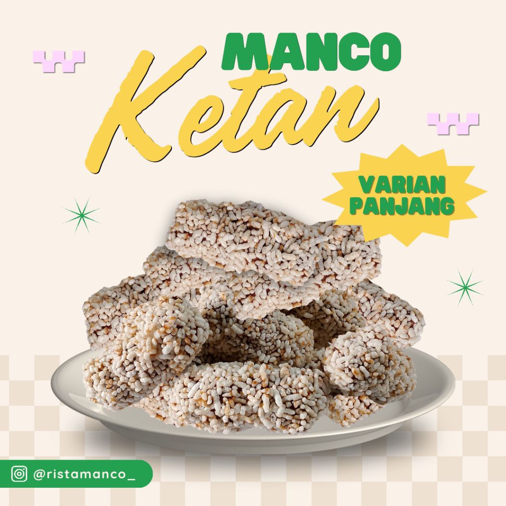 

[Kue Manco] Ketan Varian Panjang Kemasan Sablon by RISTA MANCO Trenggalek