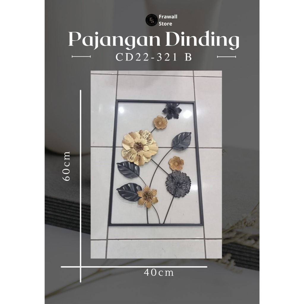 Hiasan Dinding Besi Aesthetic Dekorasi Dinding Ukuran 40cm x 60cm