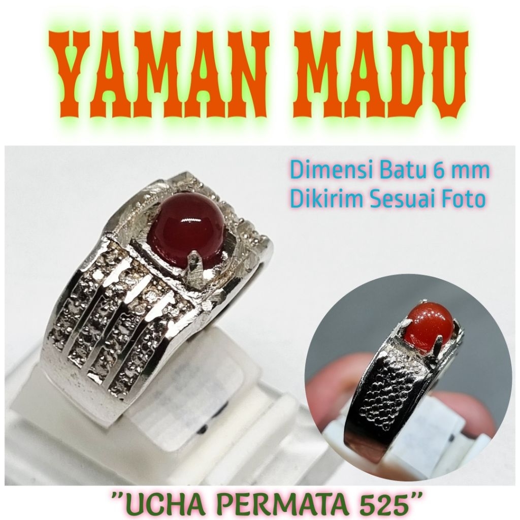 cincin batu yaman madu bulat mini / cincin sulaiman madu asli natural