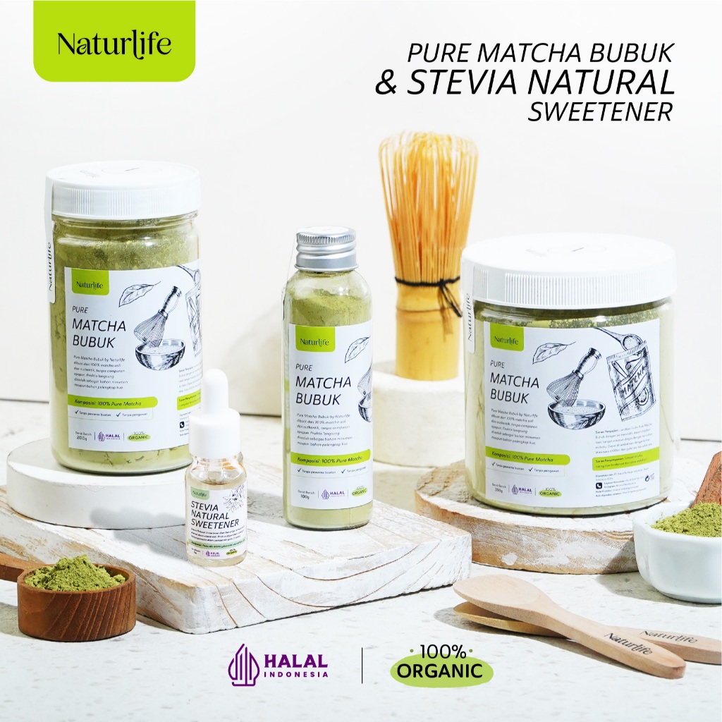 

PAKET 2 IN 1 - STEVIA & MATCHA NATURLIFE BUBUK MINUMAN PREMIUM 100% MURNI / PEMANIS ALAMI PENGGANTI GULA 0 KALORI GULA DIABETES & DIET NATURLIFE / STEVIA CAIR STEVIA TETES / HEIZL / CEREMONIAL / NUTRIFARM / ESSENLI / VITMAKER / BEERU / TROPICANA SLIM
