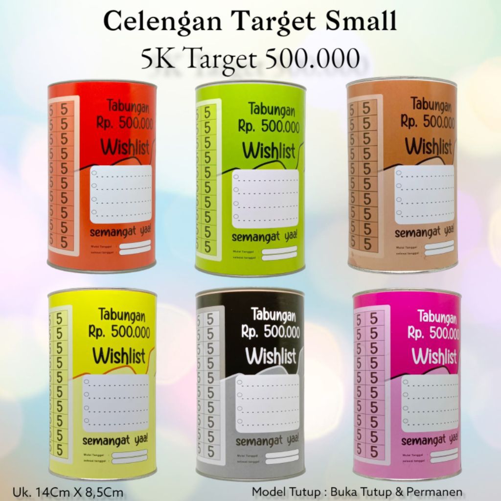 Celengan Target Tabungan Celengan Target Buka Tutup Dan Permanen Celengan Target 5K Target 500Rb Cel