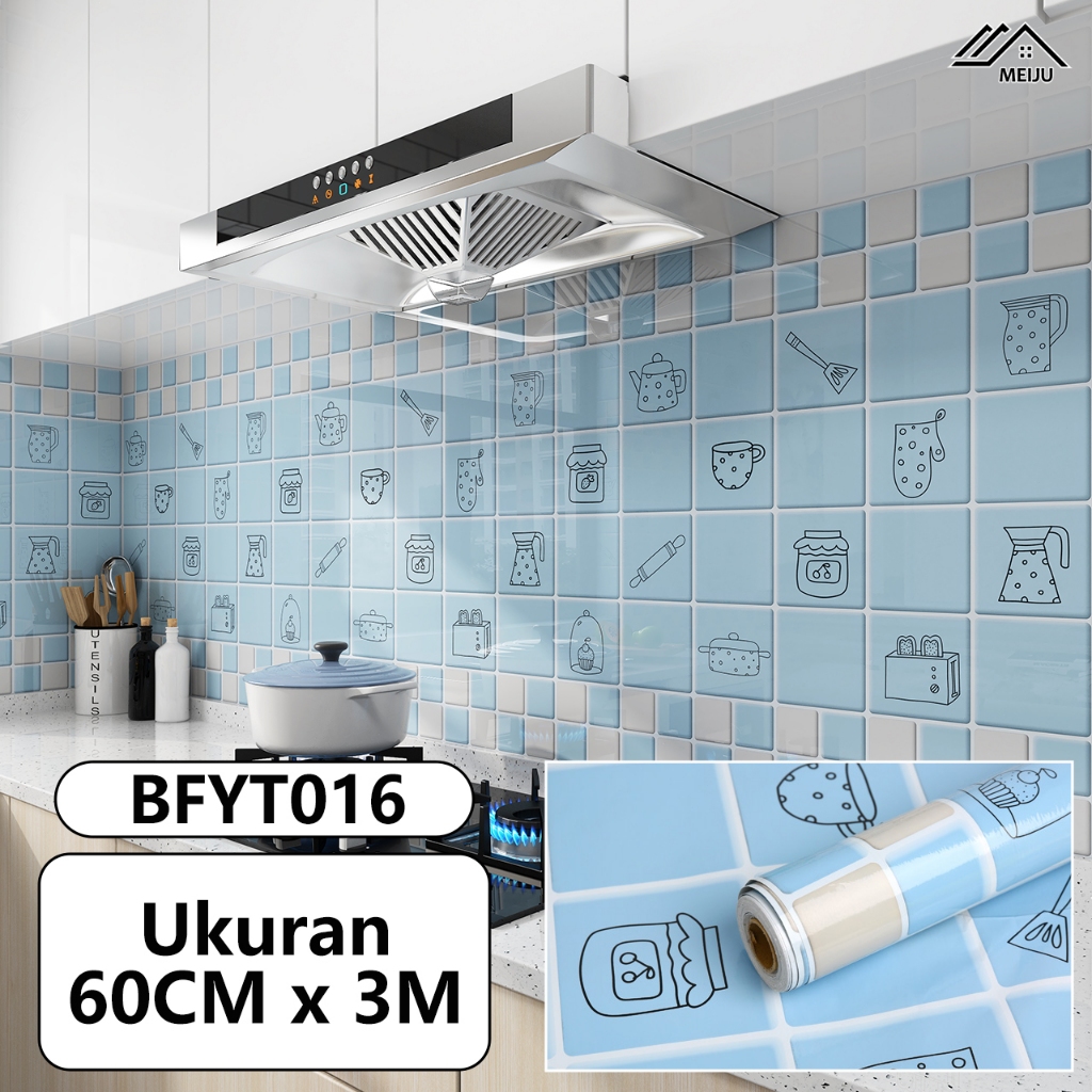 Wallpaper / Sticker Dapur Anti Air Anti Minyak Tahan Panas 60CM*3M Wallpaper Dinding Sticker Dinding