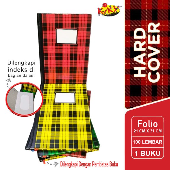 

BH01 Buku Hardcover Folio Kiky 100 lembar ( 1buku ) Buku Folio Hard Cover Isi 100 Lembar