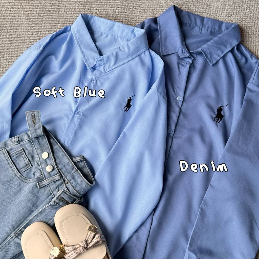 KEMEJA POLO / KEMEJA BORDIR POLO / KEMEJA MOTIF POLO / KEMEJA MOTIF ELEGANT / KEMEJA WANITA BORDIR /