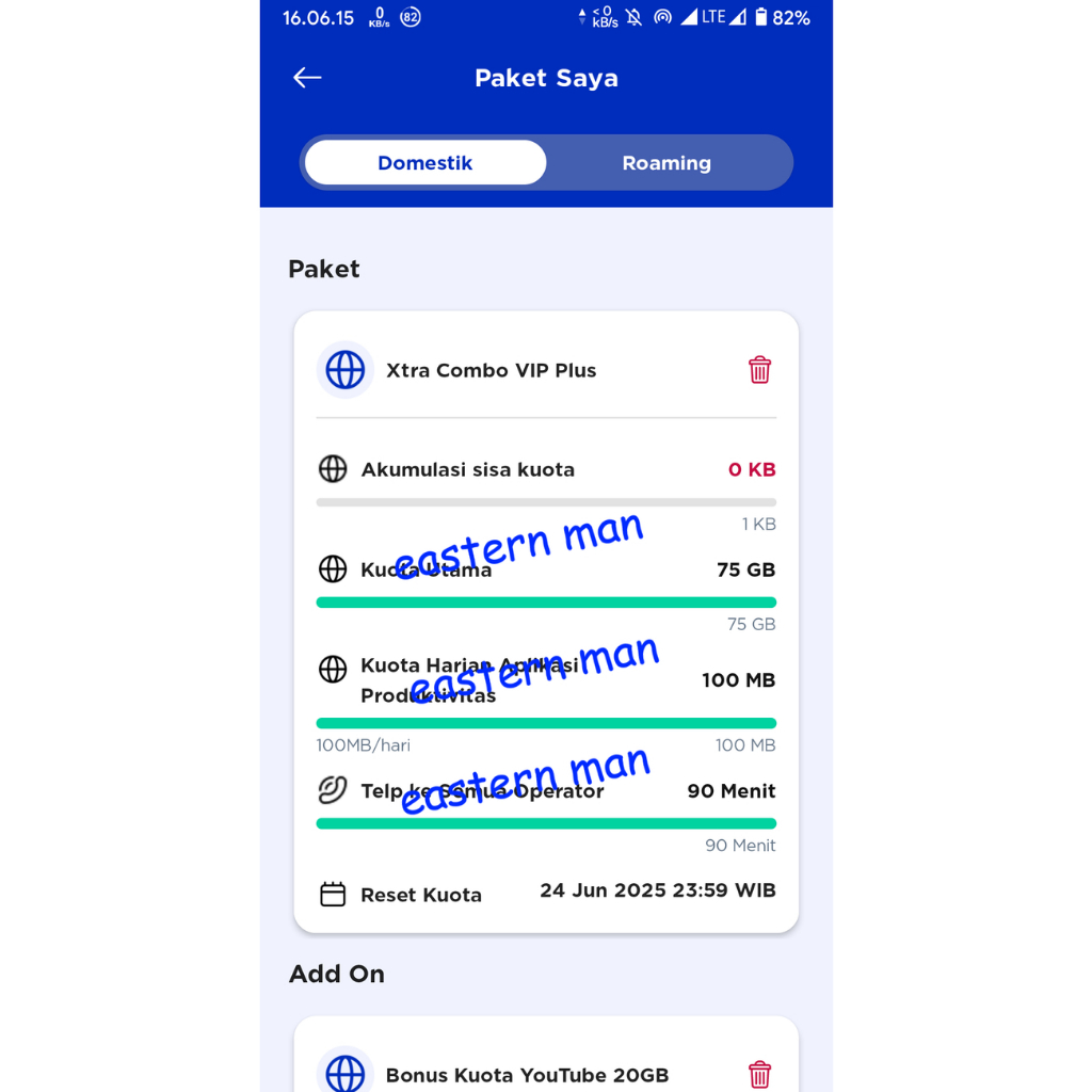 Perdana XL Xtra Combo Plus VIP 75GB / XL Diskon 90%