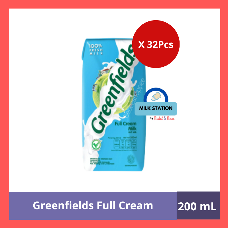 

SUSU UHT GREENFIELDS FULL CREAM 1 DUS ISI 32 PCS X 200ML EXP DEC 2025